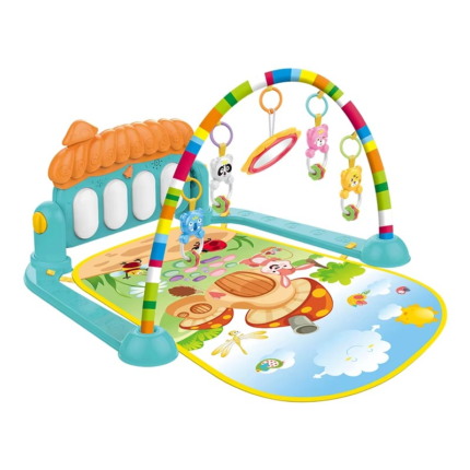 Baby Kids 3 in 1 Play Piano Gym Mat Rack Music Fitness Rack Rattle Toy Play Crawling Mat Early Educational Toy for 0-18 Months Babies (Baby Gym Piano) (3 in 1 (Multicolor))